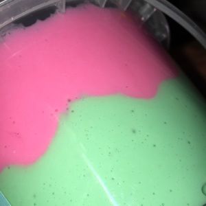 Watermelon slime with small extra mystery slime
